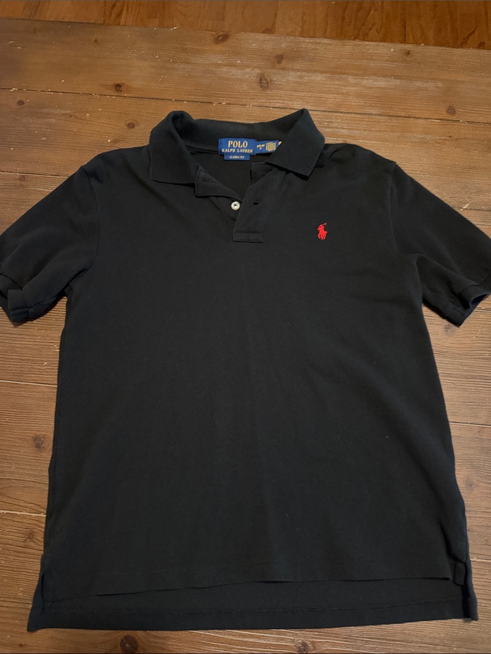 Polo by Ralph Lauren Black Polo with Red Pony Embroidery
